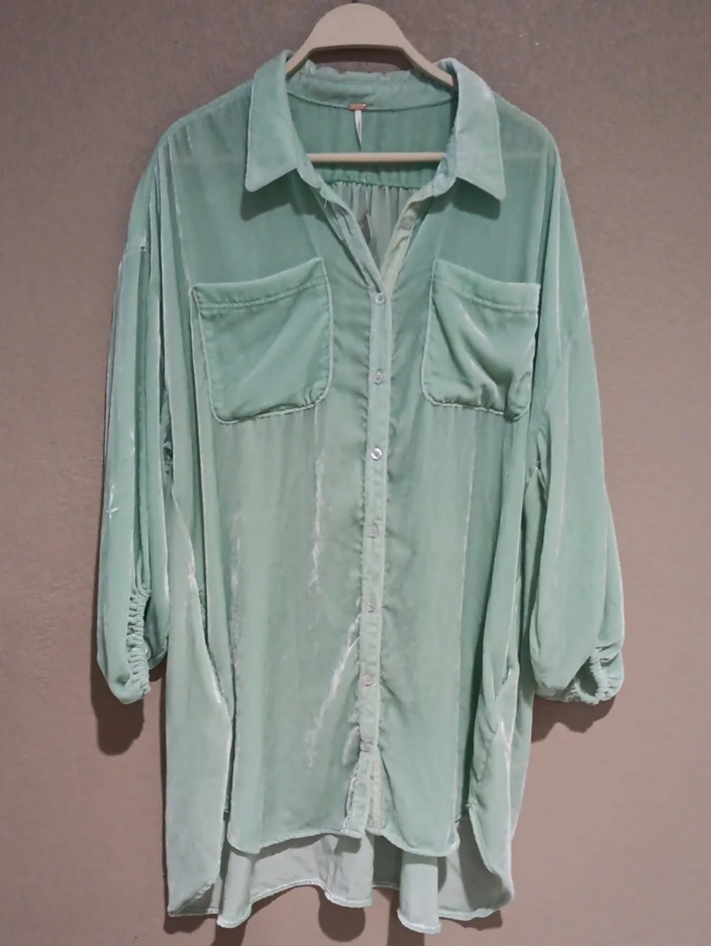 Free People Lux Velvet Shirt Dress